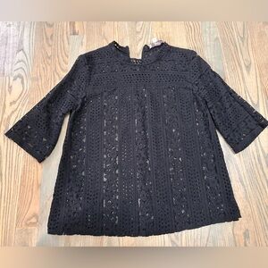 LOFT Black Lace Women’s Shirt with Flared Sleeves